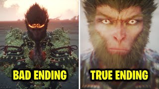 Bad Ending vs True Ending  Black Myth Wukong All Endings [upl. by Dihsar354]