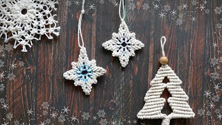 Morning Star Tutorial Macrame Christmas Tree Ornaments [upl. by Genny]