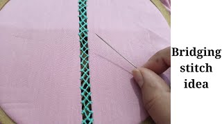 How to sew decorative stitches bridging or fagoted seam hand embroidery randa stitch [upl. by Glynias]