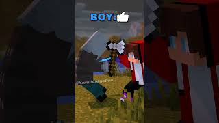 Girl vs Boy vs Mikey  MAIZEN Minecraft Animation shorts [upl. by Darmit778]