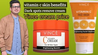 VINCE vitamin c brightening booster creamvince vitamin c face washpigmentation remove cream [upl. by Anihpesoj]