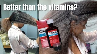 Liquid Geritol for hair growth Better than the vitamin Rapid Results Fast Hair Growth [upl. by Irahcaz]