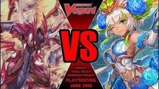 Kagero Vs Blue Ahsha  Cardfight Vanguard Premium Format Reboot Trial Decks Playtesting June 2018 [upl. by Aiyt]