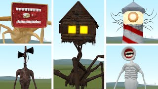 MEGAHORN VS HOUSE HEAD VS LIGHTHOUSE MONSTER VS SIREN EHAD VS MEGAPHONE VS CARTOON CAT in Gmod [upl. by Urbanus]