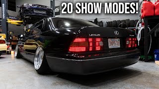 VIP LS400 Build Part 7 Installing CRAZY Chasing LED JDM Tail Lights [upl. by Atiluap]