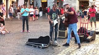 Two Street Performers Play quotComfortably Numbquot by Pink Floyd in Rome [upl. by Gibun]