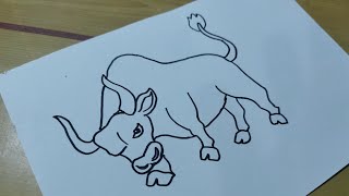 Bull drawing  bull  easy to draw a bull  how to draw a bull  Hari Arts  bull picture  bullart [upl. by Tibbetts]