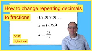 How to change repeating decimals to fractions [upl. by Alrep87]