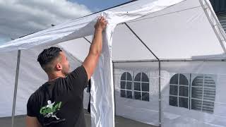 Opbouw instructie Partytent PE Tent 4x6 3x6 3x3 3x4 4x4 4x8 opzetten [upl. by Thier]