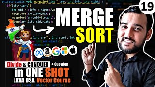 Merge Sort Algorithm  Merge 2 Sorted Array  Java DSA Vector Course 🔥 [upl. by Waltner847]