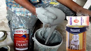 how to mixing gray putty k p f putty applaying మక్కు యేల పెటాలి  putty indian [upl. by Netsew120]