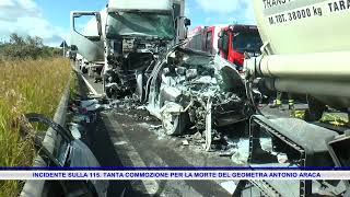 INCIDENTE SULLA 115 TANTA COMMOZIONE PER LA MORTE DEL GEOMETRA ANTONIO ARACA [upl. by Iniretake]