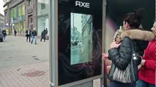 Meet the Axe Angel via AR bus shelter  BigBoard JCDecaux Russia [upl. by Jany104]