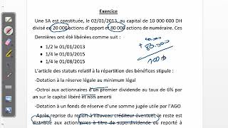 Comptabilité des sociétés  Vidéo N 7 quotexercice corrigé Affectation du résultatquot [upl. by Weidar]