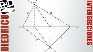 GEOMETRIA DESCRIPTIVA INTERSECCION DE PLANO Y RECTA [upl. by Onaicram958]