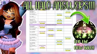 ALL HALO ANSWERS FOR THE NEW ENTWINED VINES HALO 2024  ROYALE HIGH ROBLOX [upl. by Osman]