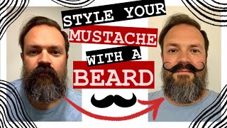 How to style your MUSTACHE with a BEARD  Handlebar Mustache Tips  Black Mustache Wax [upl. by Aivlis]