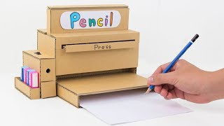 How to Make Pencil Sharpener Machine from Cardboard [upl. by Zephan]