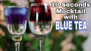 How to make Mocktail With Butterfly Pea  Egyptian Hibiscus Tea  Blue Pea  Blue Herbal Tea [upl. by Shulamith]