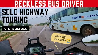 Solo Suzuki V Strom 250 Highway Ride  Reckless KSRTC Bus Driving  V Strom 250  Contest Alert [upl. by Rad]