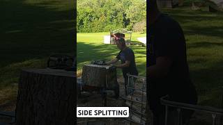 Side Splitting a Hackberry Round firewood ramsplitter [upl. by Cuthbertson]