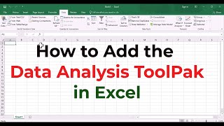 How to Add the Data Analysis ToolPak in Excel  Installing Analysis Tool for Statistical Analysis [upl. by Nylodnew]