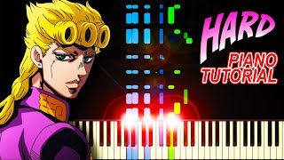 Giornos Theme from Jojos Bizarre Adventure Golden Wind  Piano Tutorial [upl. by Yhtrod]