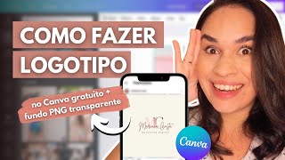 COMO FAZER LOGO NO CANVA GRÁTIS com fundo transparente  efeito Rose Gold  Mari Costa [upl. by Trudi]