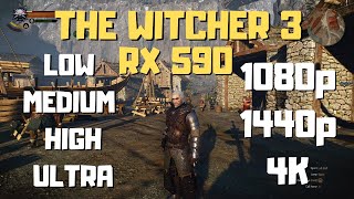 Rx 590 Witcher 3 1080p  1440p  4k  Hairworks [upl. by Vinaya]