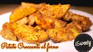 Ricetta Spicchi di Patate al Forno SUPER CROCCANTI con Panatura alle Erbe  Patate Sabbiose [upl. by Aiseneg]