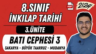 8Sınıf İnkılap Tarihi 3Ünite Sakarya Büyük Taarruz Mudanya Ateşkes Antlaşması [upl. by Alberic]