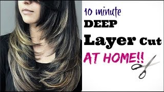 CutLayerTrim Your LONG Hair at HOME  DIY FRONT LAYER CUT  Israt Oishee [upl. by Ahsauqram262]