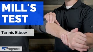 Mills Test  Quick Test for Tennis Elbow [upl. by Charmane]