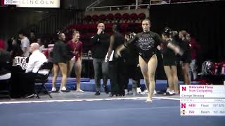 Nebraska gymnast Csenge Bacskay on floor vs Iowa State [upl. by Amandy448]