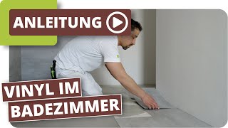 Vinylboden im Badezimmer an Wand amp Boden kleben [upl. by Baumann]