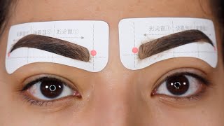 EASY HOWTO GET THE BEST EYEBROWS Sticker Stencil Eyebrows  Alexisjayda [upl. by Ahsertal276]