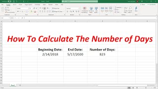 How To Calculate The Number of Days Between Two Dates In Excel [upl. by Fleta245]