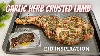 Garlic Herb Crusted Lamb Recipe  Eid Inspired Lamb Recipe [upl. by Gaddi]