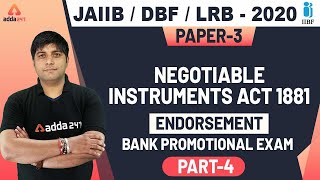 Negotiable Instruments Act 1881 Part4  JAIIB 2020 [upl. by Roberta882]