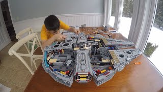 Michael Baker  Age 9  Lego Star Wars 75192 Millennium Falcon  3 Minute Timelapse Build [upl. by Reidar]