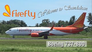 Plane Spotting  Sandakan Airport Fireflys Inaugural Flight  Boeing 737800  Eurocopter EC725 [upl. by Elamor407]