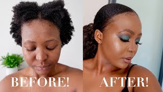 SLEEK LOW BUN on SHORT NATURAL HAIR TUTORIAL  Thandi Gama [upl. by Tomi]