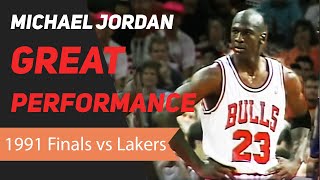 Michael Jordan 1991 NBA Finals Great Performance [upl. by Enilrae]