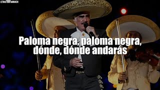 Vicente Fernández  Paloma Negra LETRA [upl. by Neelcaj]