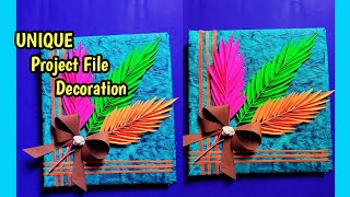 How to decorate project file cover page and border  File decoration ideas College DIY project file [upl. by Crysta557]