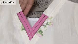 Elegant VNeck Design with Embellishments  Easy Sewing Tutorial [upl. by Adamski]