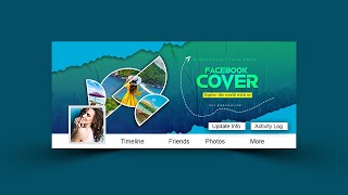 Professional Facebook banner design and size 2023  Adobe Photoshop Tutorial [upl. by Atinra]