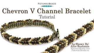 Chevron V Channel Bracelet  DIY Jewelry Making Tutorial by PotomacBeads [upl. by Collie785]