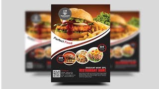 How to Create a Professional Flyer in Photoshop Restaurant Flyer [upl. by Pacian]