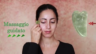 Massaggio lifting viso Gua Sha con pietra [upl. by Nivag]